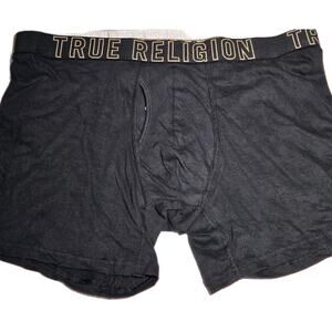 True Religion Boxer Briefs Mens New Size XLarge Black and Gold